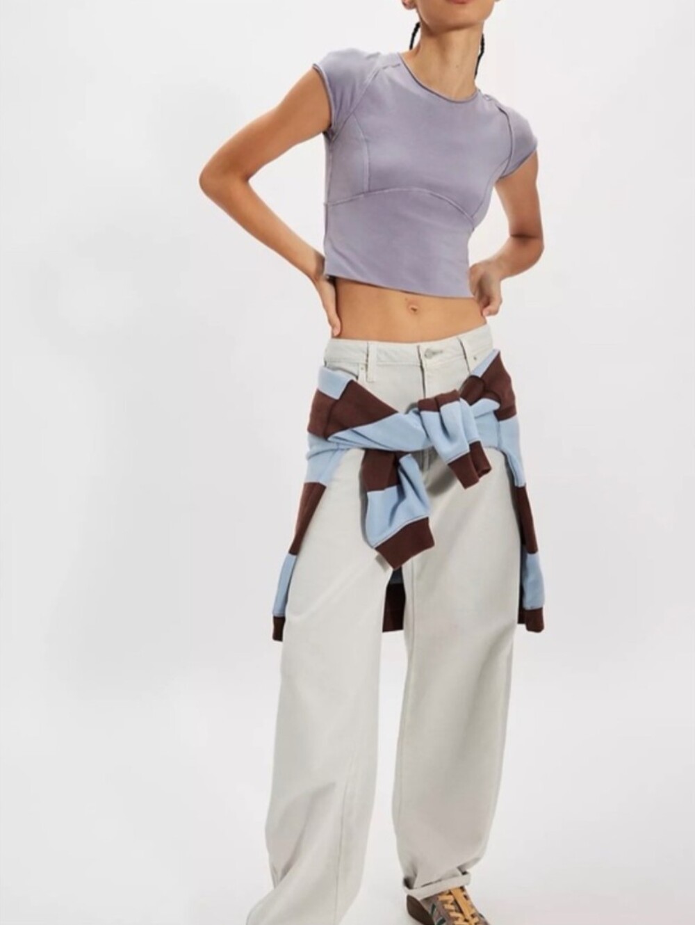 NWT We the Free Protagonist Capped Sleeve Tee in light purple/Amysetht size Med - Picture 3 of 7